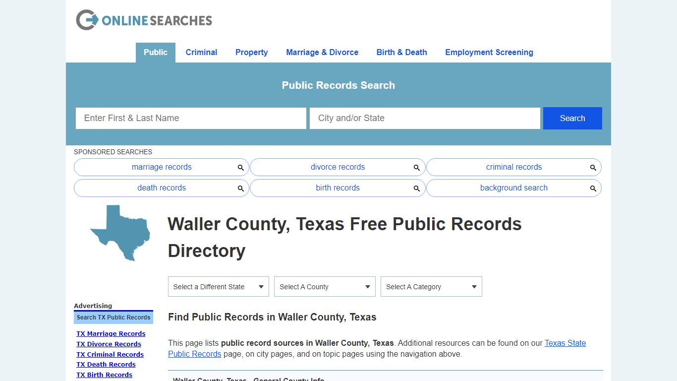 Waller County, Texas Public Records Directory