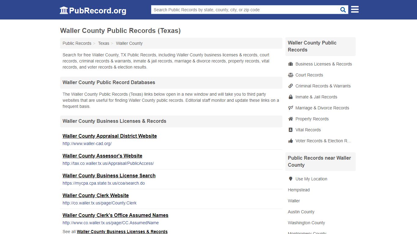 Free Waller County Public Records (Texas Public Records)